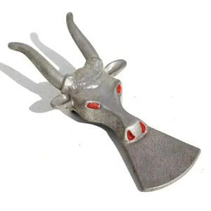 Vintage Cast Aluminum RICARDO Bootjack 11" Longhorn Bull Shoe Horn